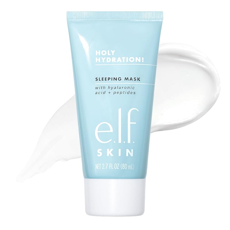 Máscara facial noturna e.l.f. SKIN Holy Hydration! com ácido hialurônico, ceramidas e peptídeos