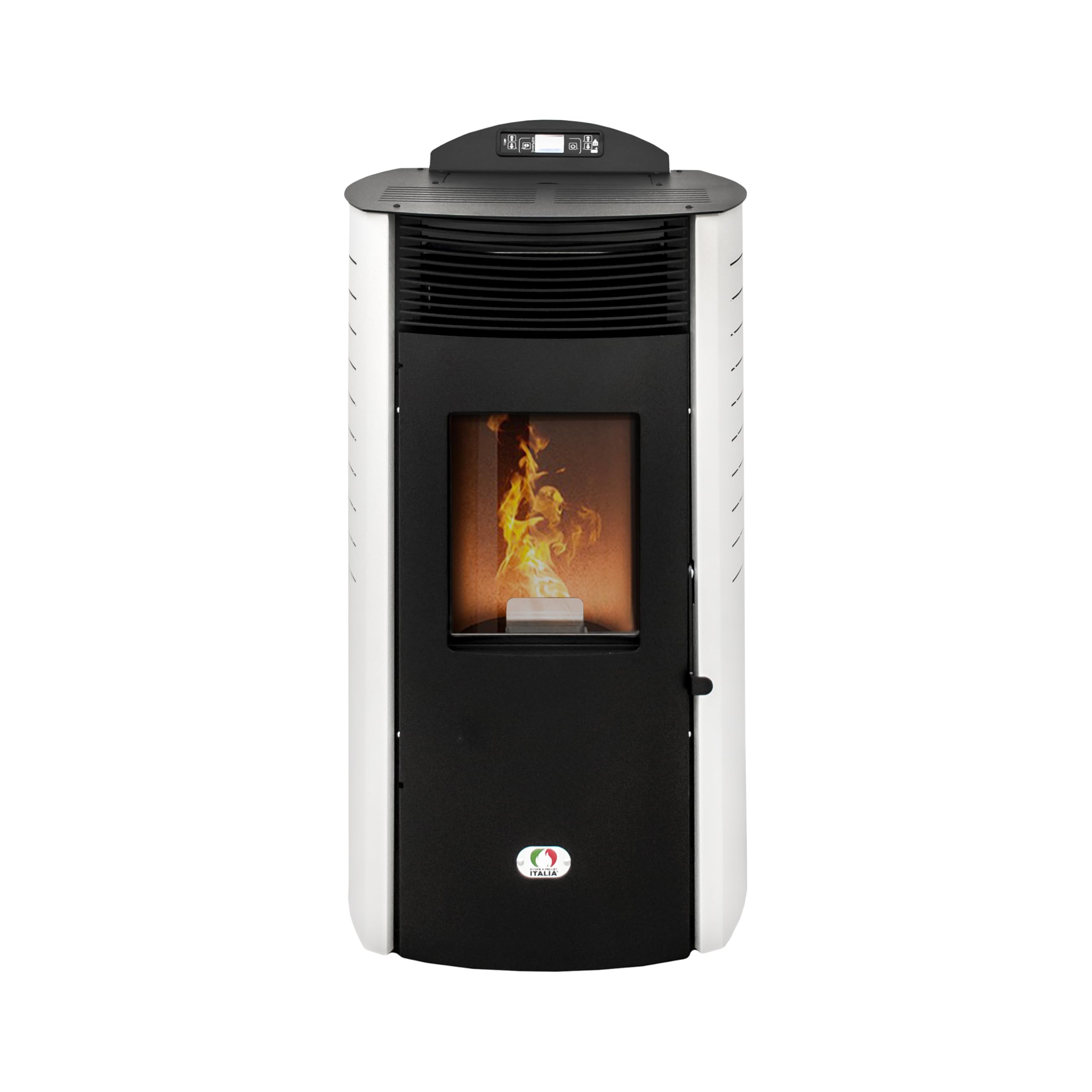 STUFE A PELLET ITALIA Siberia Aria New 18 KW Doppel Kanalisieren | Pelletöfen Effizienz 91% Heizt 180m² Autonomie 30 Std Programmierbar 5 Geschwindigkeiten und Kräfte 24 Monate Garantie Weiß