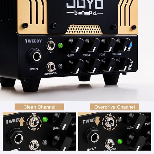 Miniatura 41 de JOYO Bass Mini Amp Head 50 W Preamplificador híbrido tubo amplificador de potencia cabeza con 3 bandas EQ y Bluetooth