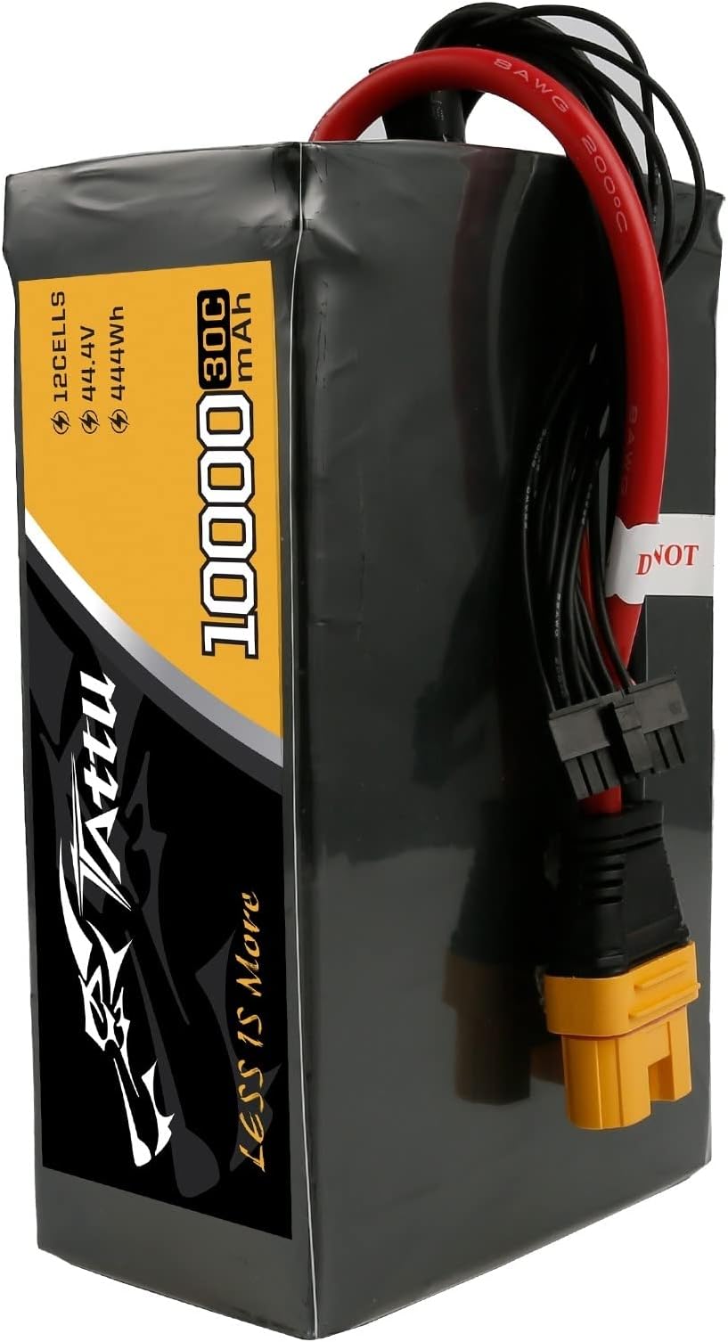TATTU 44.4V 10000mAh 12S 30C Lipo Battery with AS150 Plug for UAV Drone