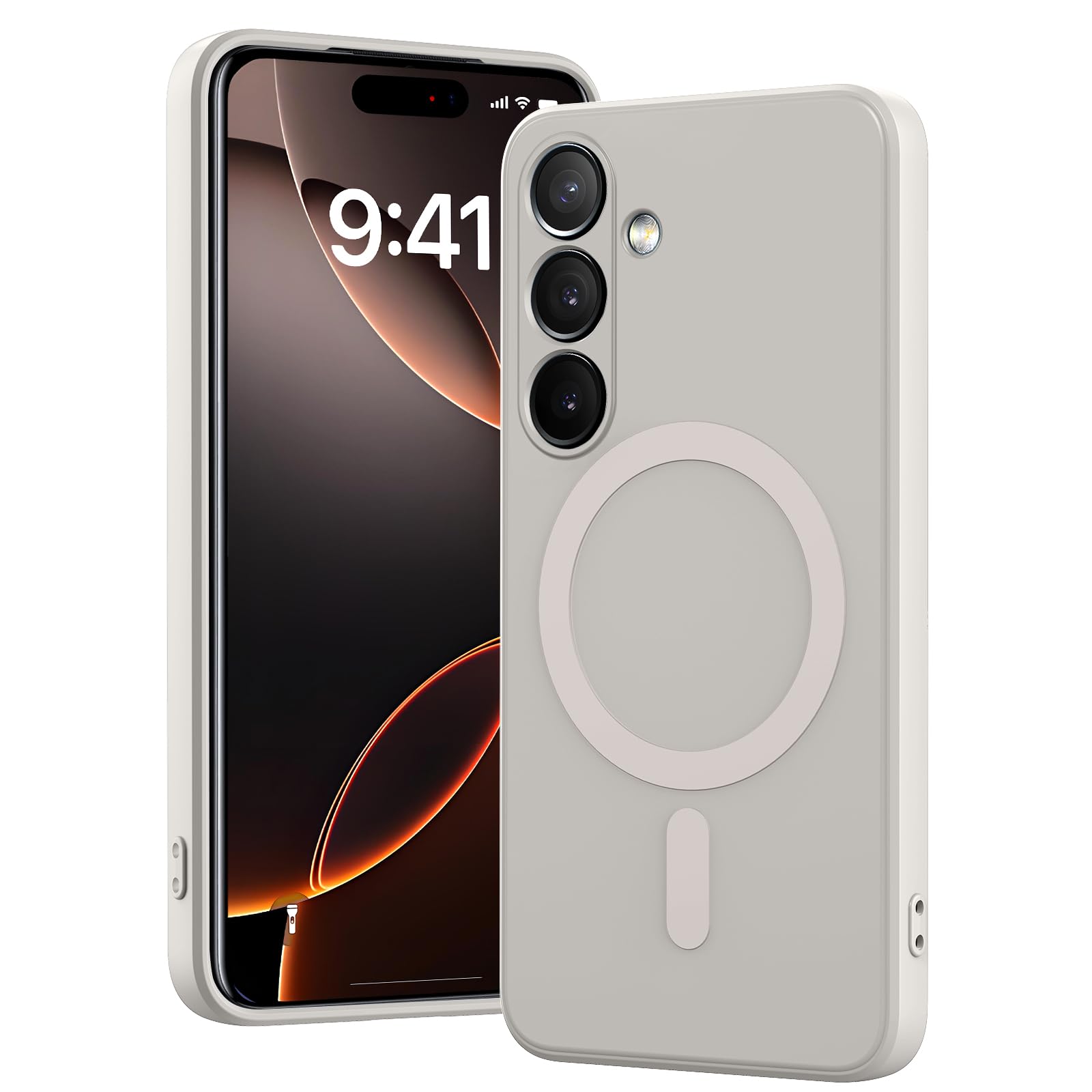 MIDIIUGCT for Samsung Galaxy A15 5G Case Magnetic,Wireless Charging,Slim Soft TPU Silicone Cover Phone Case for Samsung Galaxy A15 5G,White,MUS-MFCX-