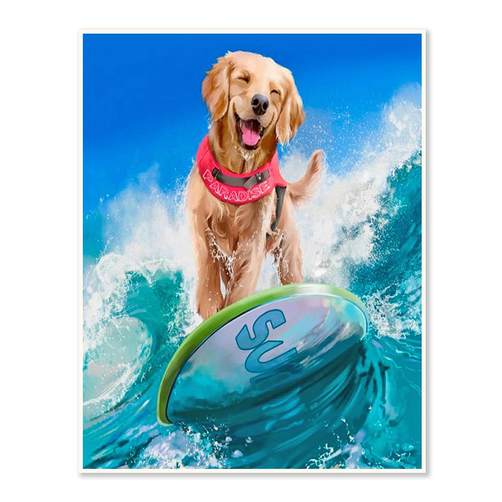 DCIDBEI Diamond Painting 'Hund Mit Brille' – 30x40 Cm, 5D Runde Steine, Komplett Set Für Erwachsene & Kinder