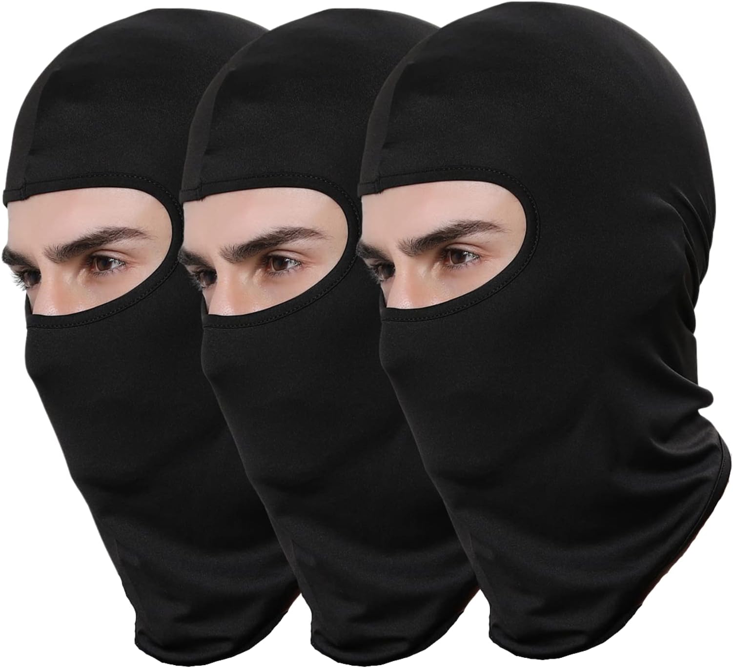2Pcs 3Pcs Full Face Cover Black Balaclava Protection Warm Windproof Ski Motorcycle Cycling Neck Hat Outdoor Sports