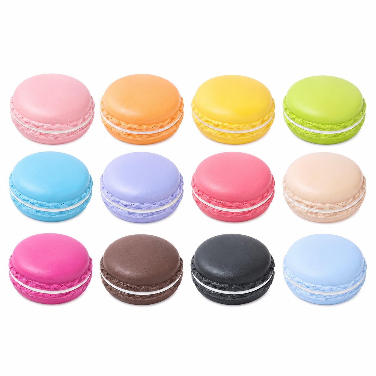 Lot de 12 petits macarons artificiels pour décoration de gâteaux, desserts, pâtisseries