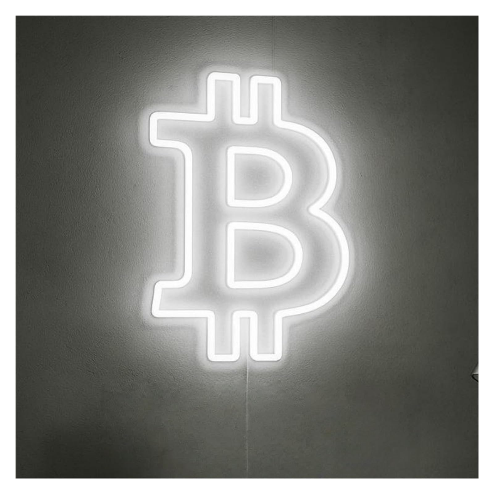 SHOUXI Sign Lamp Bitcoin Neon Sign, Suitable for Office Room Wall Decor with Dimmable 38cm