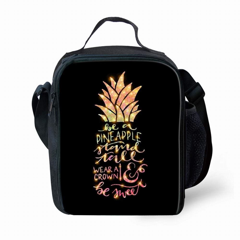 Amzbeauty Pineapple Print Lunch Bag for School Kids Boys Girls Small Lunch Box Insulated Lunch Container with Adjustable & Removable Tote Bag โ image 1