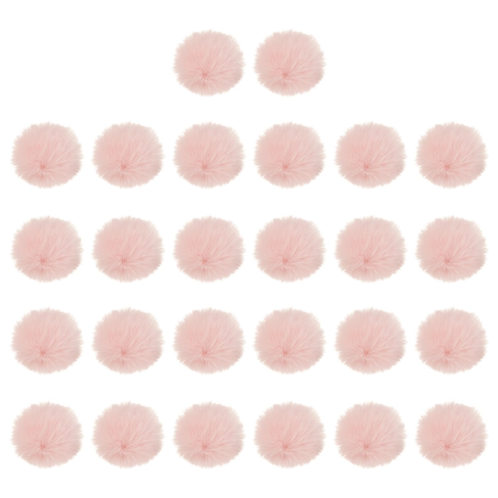 PATIKIL 1.2 Inch Faux Fur Pom Poms for Hats, 26 Pcs Soft Faux Rabbit Fur Large Fluffy Pompom Balls with Elastic Loop for DIY Crafts Keychains Removable Knitting Accessories, Dark Pink