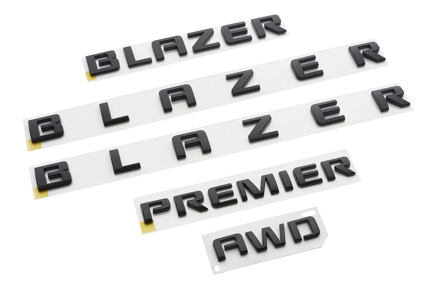 Aimoll 5Pc 2019-2022 Blazer Premier AWD Emblem 3D Badge Letter Nameplate Bundle Package 84188531 Replacement for Blazer (Gloss Black)