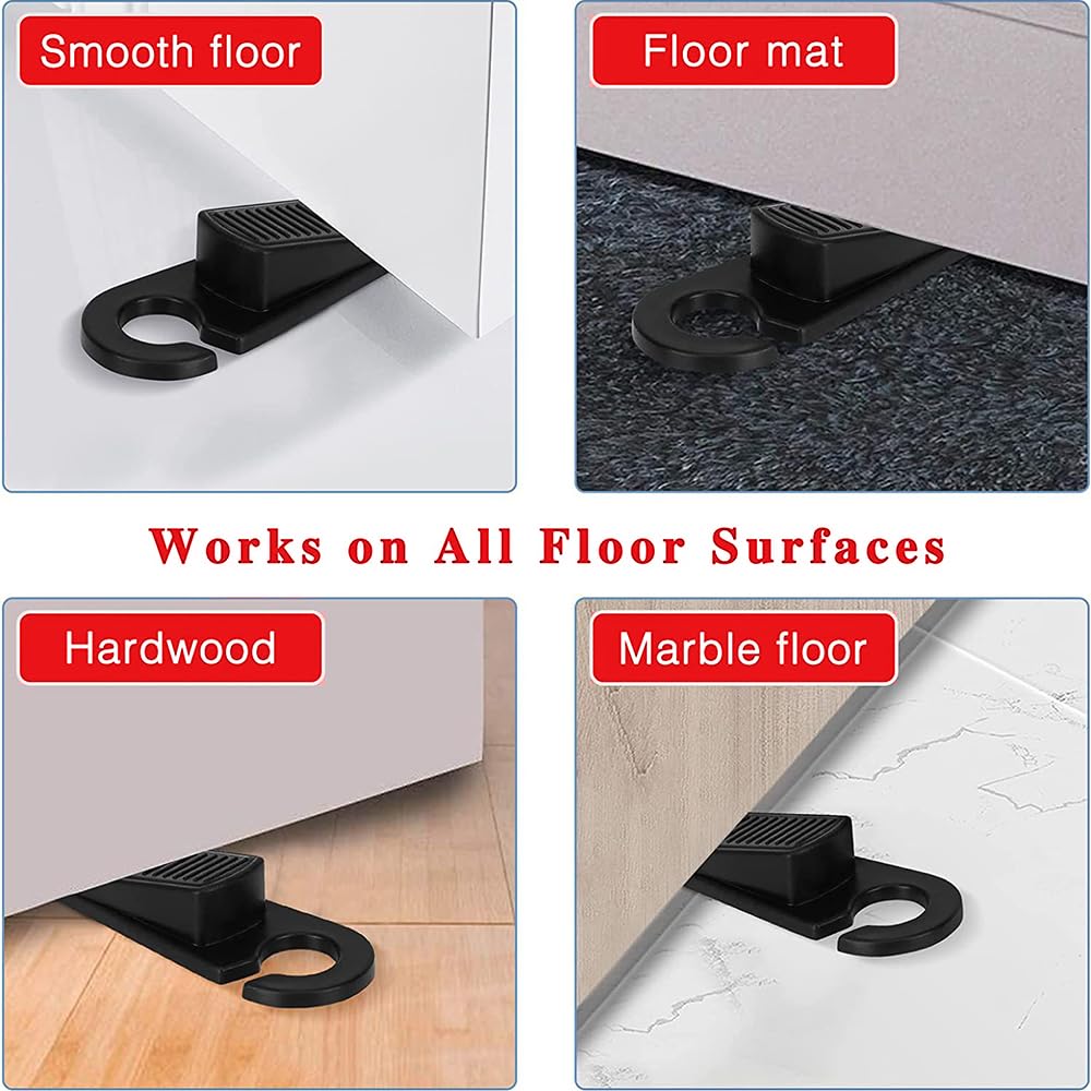 Fapiwen Non-Slip Door Wedges, 3 Pcs, Black 4