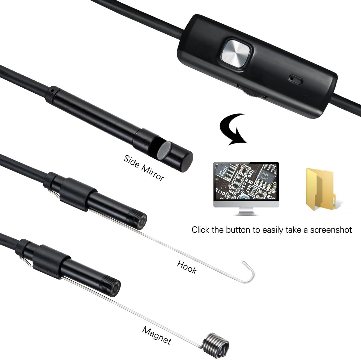 USB Endoscope Camera with 6 Adjustable LED Lights Borescope Snake Plumbing Inspection for Phone Automotive Repair Endoscope