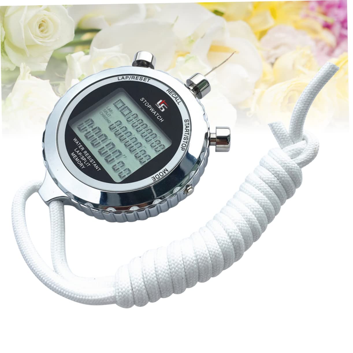 Toyvian Cronometro Digitale in Acciaio Inossidabile a 3 File con Display Lcd, Cronografo Professionale per Allenamento Atleti e Studio con Memoria per 120 Piste