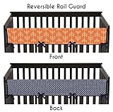 Sweet Jojo Designs Baby Crib Long Rail Guard Cover for Orange and Navy Arrow Print Bedding Collection