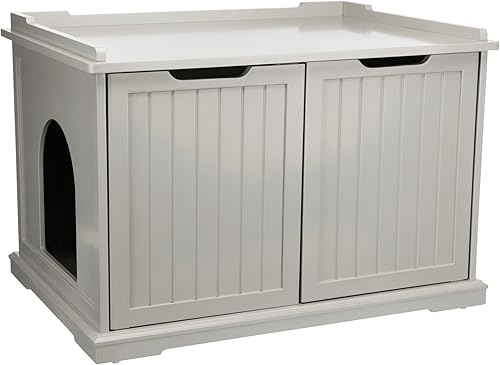TRIXIE Muebles Style XL Caja de arena para gatos, baño oculto para gatos, mesa auxiliar para mascotas, color gris