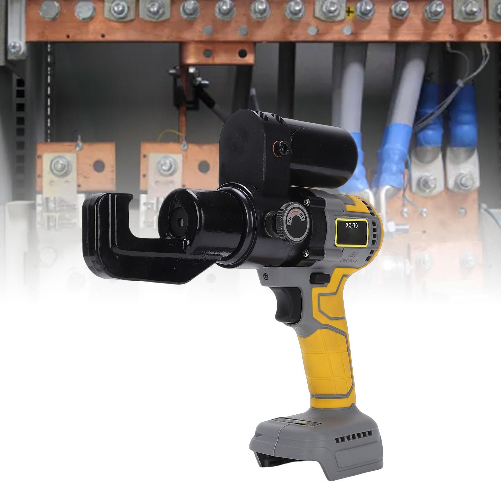 Fockety Zaciskarka, Narzędzie do Zaciskania Końcówek Kablowych Elektryczno-hydraulicznych, Szczypce do Zaciskania Końcówek Kablowych 45 KN z głowicą antypoślizgową i obrotową o 360°,