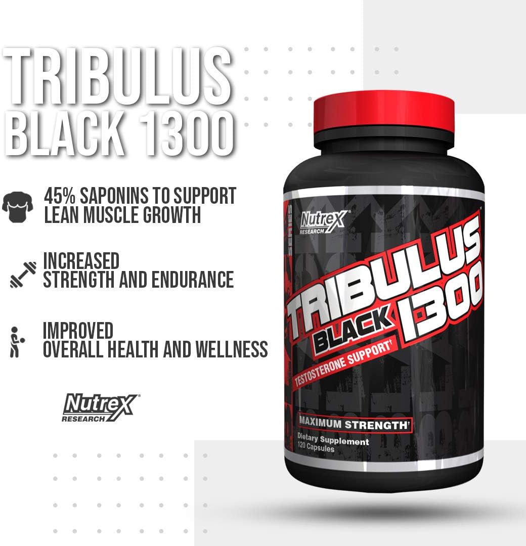 Tribulus Terrestris for Men by Nutrex Research | 1300 mg per Serving | 120 Count : Health & Household