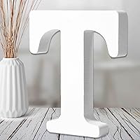 Vista 21 de AOCEAN Letras de madera blanca de 6 pulgadas, letras de madera sin terminar para decoración de pared, letras de pie, rebanadas, decoración