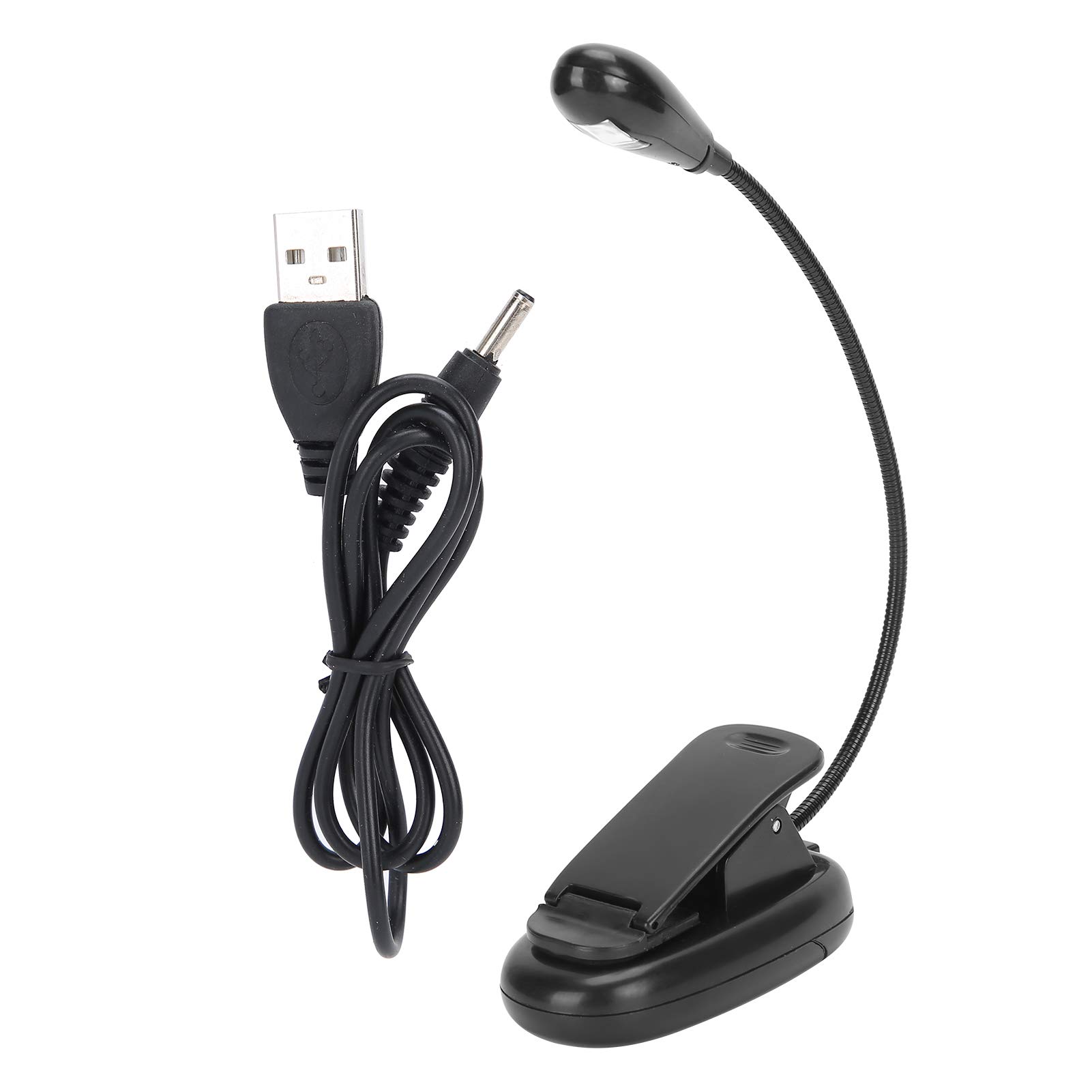 Jwthee Clamp Lamp Reading Light, Clamp Light for Bed Headboard, Eye Care Reading Lamp, 360°gooseneck Clip on for Home Office, USB Cord Include