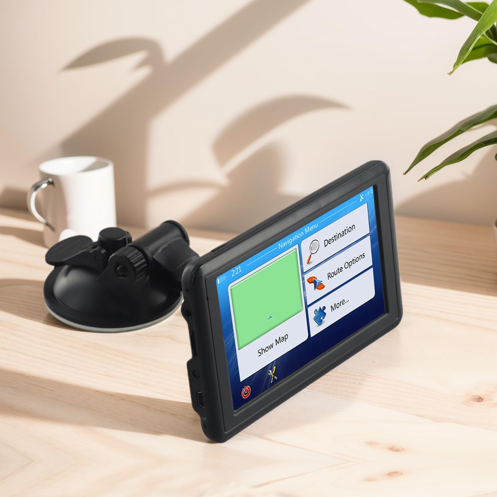 Navigatore GPS portatile da 5 pollici per veicoli, memoria interna da 8 GB, touch screen con trasmettitore FM e opzioni di intrattenimento (america)