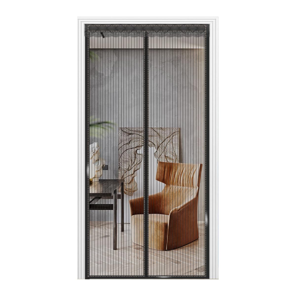 Moustiquaire de porte magnétique pour stopper les insectes sans percer