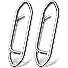 AMYSPORTS High Strength Fishing Snap Saltwater Stainless Connector Snaps Swivels Tackle Steel Power Fishing Clip Lure Quick Change White Nickel