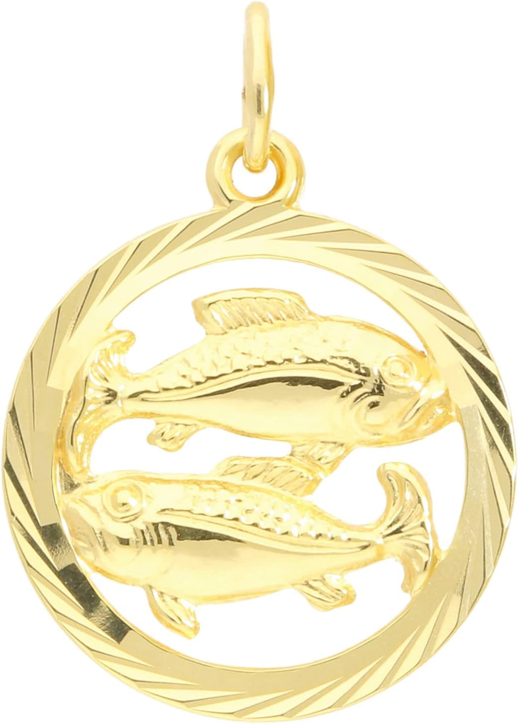 MyGold Gavno A-04433-G302 Pisces Star Sign Pendant (Without Chain), Yellow Gold, 333 Gold (8 Carat), Diamond-polished, Open Interior, Diameter Pisces 15 mm, Round Zodiac Sign, Horoscope, Gold Pendant, Gifts, Gift Ideas