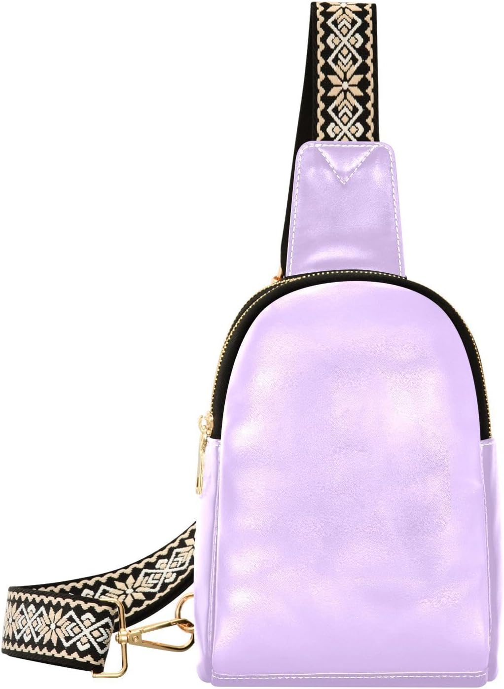 Lilac Sling Bag with Adjustable Strap Crossbody Fanny Packs PU Leather Belt Bag Purse for Women Men Travel Sling Purse