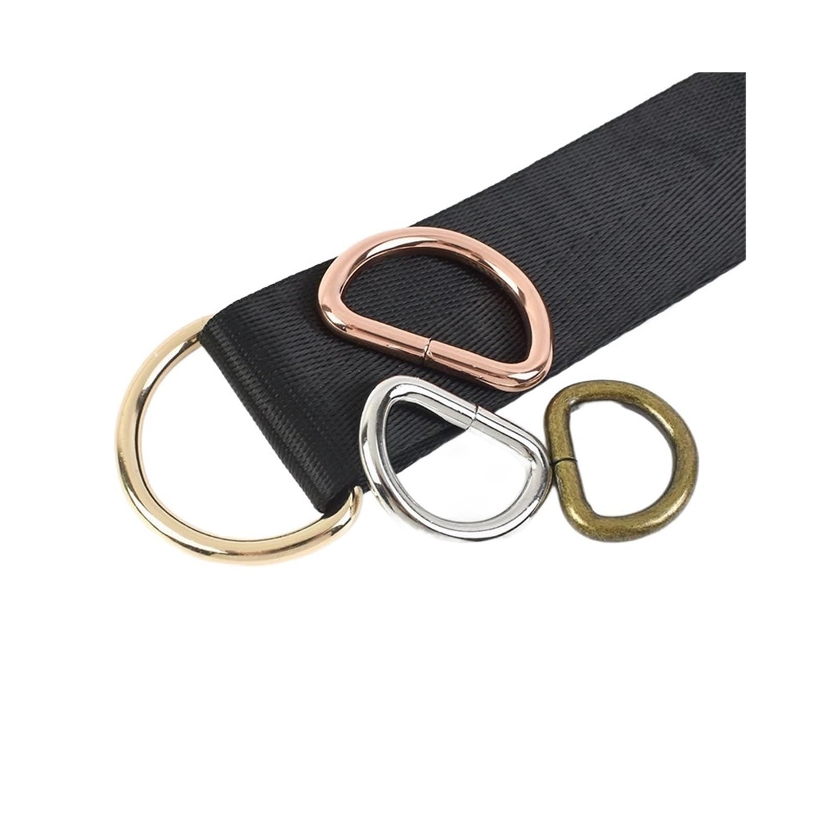 Wytrzymały szekla D, 10 sztuk 20/25/32/38mm D Ring metalowe klamry do parcianej torby pasek regulator klamra obroża dla psa zatrzaski DIY akcesoria sprzętowe(Gunblack,25mm)