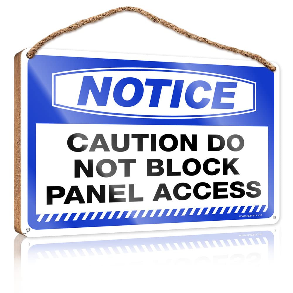 FRINTOXA Funny Kitchen Signs Notice Caution Do Not Block Panel Access Wooden Sign(23X35CM)