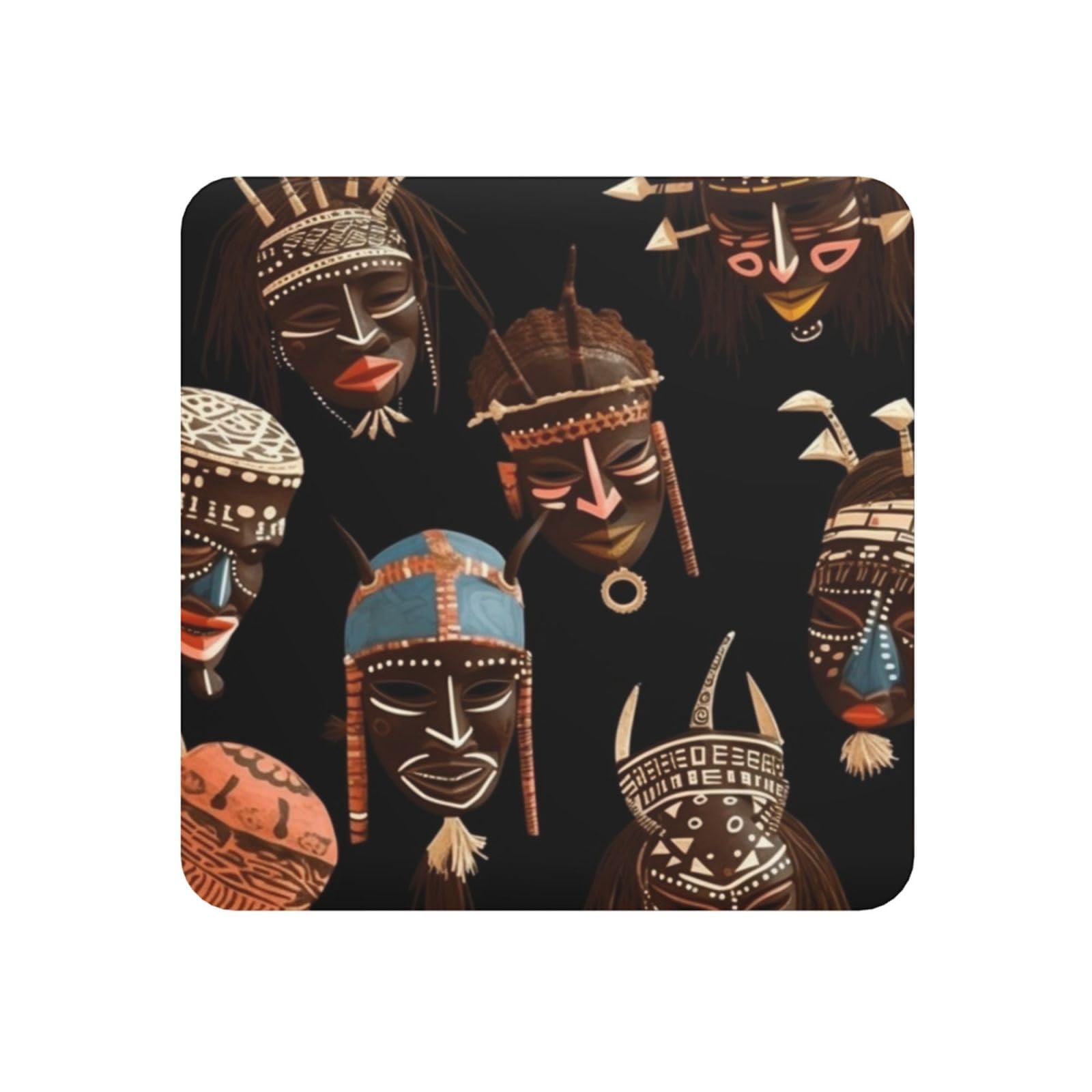 Fodpand Square African Ritual Ethnic Tribal Fridge Magnets, Strong Small Refrigerator Magnets Decorative Magnets For Kitchen Fridge Office Locker - Funny Magnetic Stickers Birthday Gifts