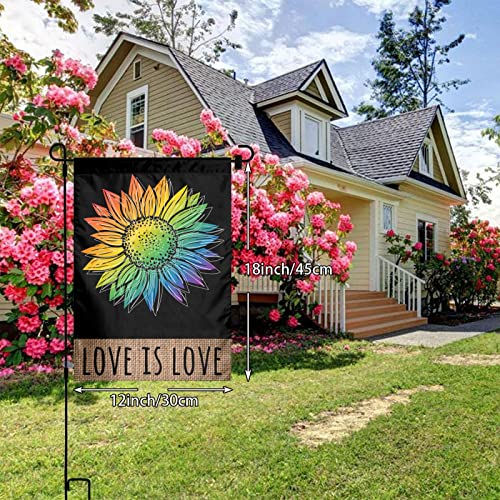 Love Is Love Rainbow Garden Flag Vertical Double Sided Yard Flag Outdoor Pride Month Decoration 12X18 Inch #TOP4
