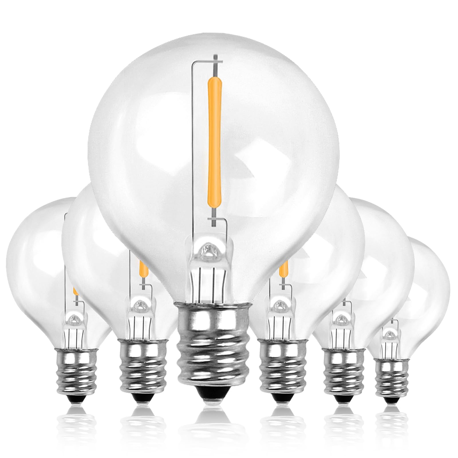 BRIMAX Żarówka LED E12 Baza G40 zamiennik żarówki 1 wat=10 wat Żarówki LED 100lm przezroczyste żarówki LED, ciepła biel 2200k Żarówka LED, żarówka bez możliwości ściemniania, opakowanie 6 szt.