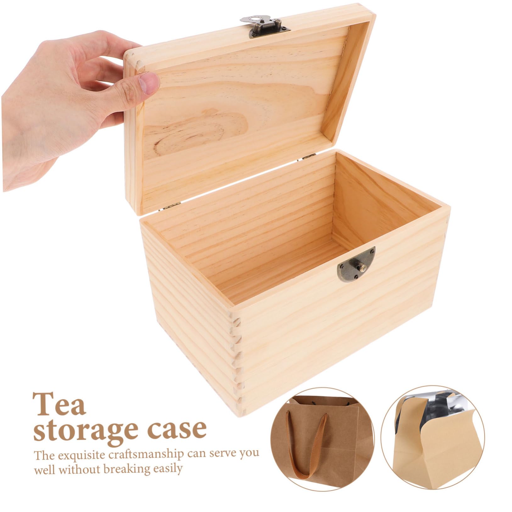 Caja de Madera para Hojas de Té 23, 5x15, 5x15, 5 Cm