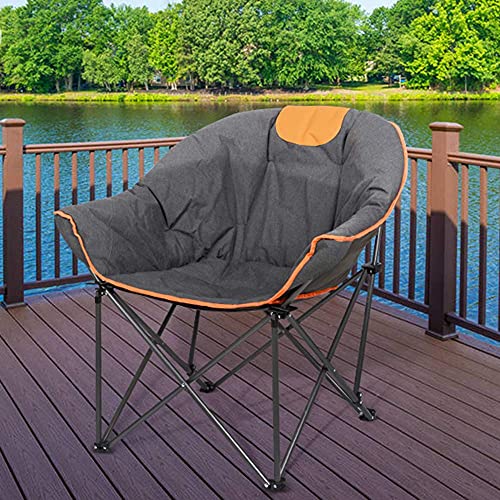 Suntime Sofa Chair, Oversize Padded Moon Leisure Portable Stable Comfortable Folding Chair For Camping, Hiking, Carry Bag(2 Pack) #TOP1