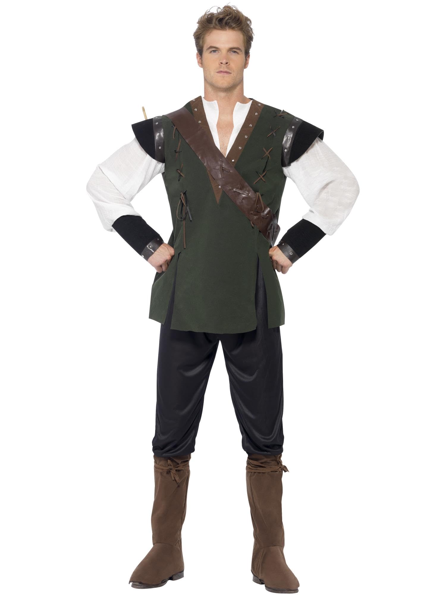 Smiffys Robin Hood Costume, Green, L - Size 42Inches-44Inches