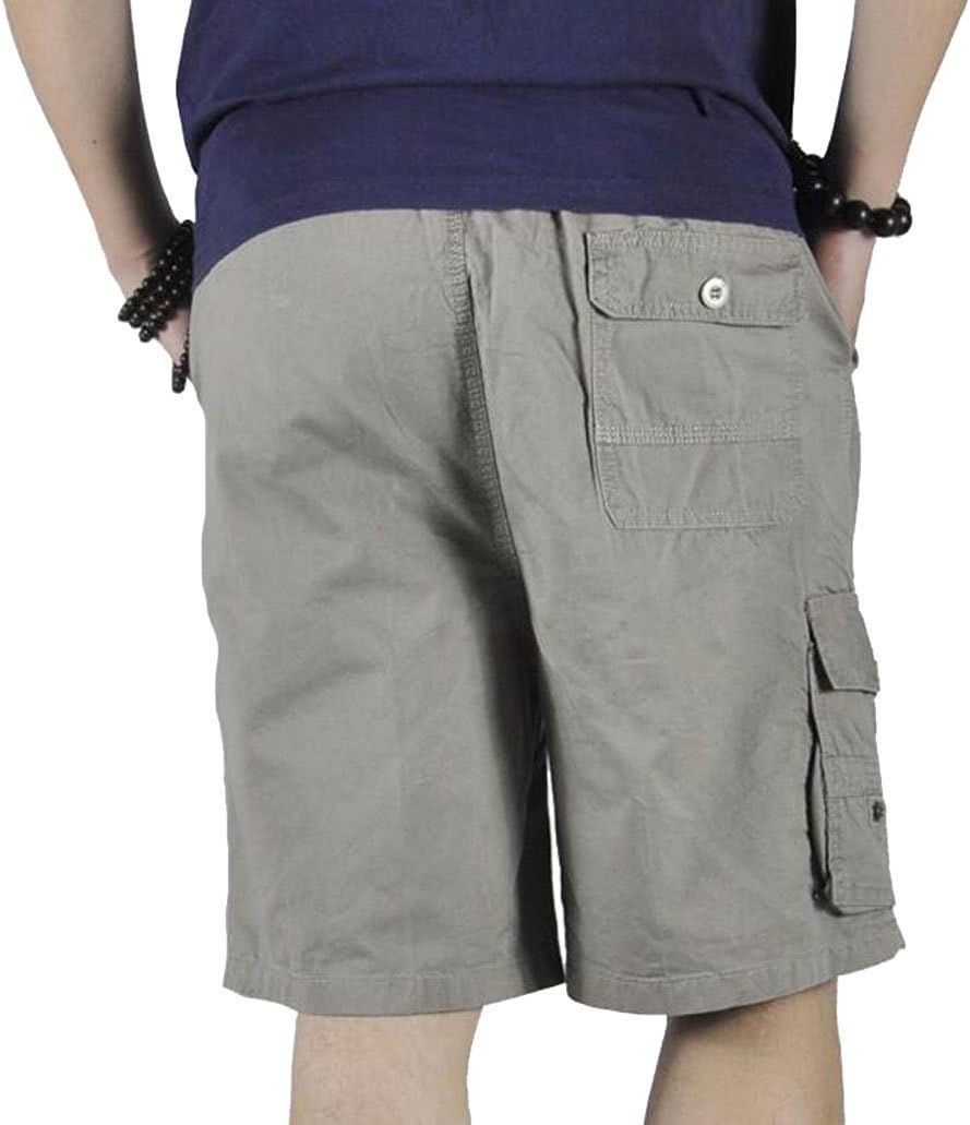Mens Cotton Loose Drawstring Cargo Short with Full Elastic Waist - Image 2