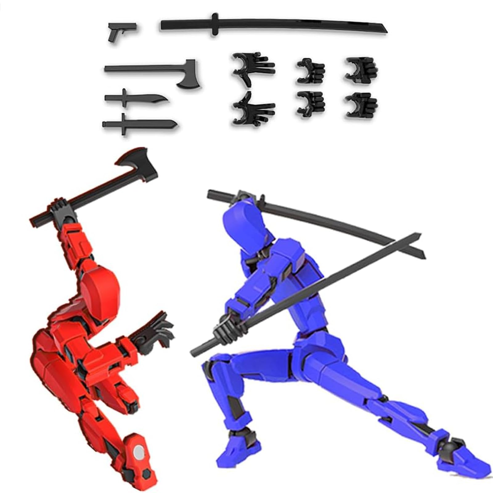 2 PCS Titan Dummy 13 Action Figure, 3D Printed Polyarticular Robot Figure with Flexible Joints, Highly Articulated Model for Desktop Decor, Office Desk Ornament & Gaming Setup Accessory-image-12