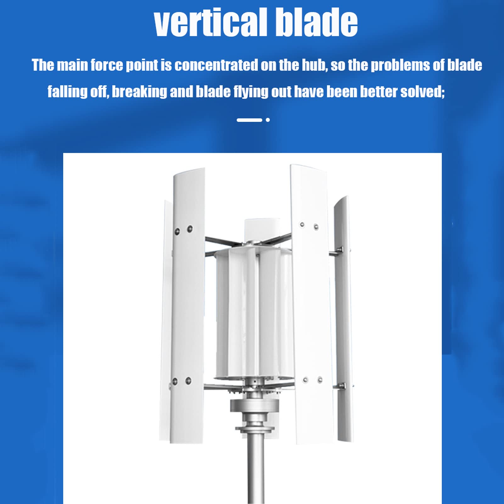 Turbina de Viento del Eje Vertical, generador de turbinas eólicas de 500W en jardín al Aire Libre de Baja Velocidad del Viento Comienza un Nuevo generador de energía,200w