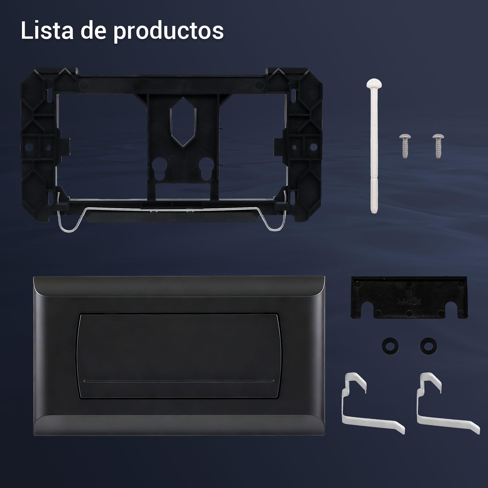 Empyreal Placa de Descarga para Cisterna de WC, Repuesto con Set de Palancas de Descarga, Compatible con Geberit 200F, 115222111,340 x 185mm，1 Pieza(Negro Mate)