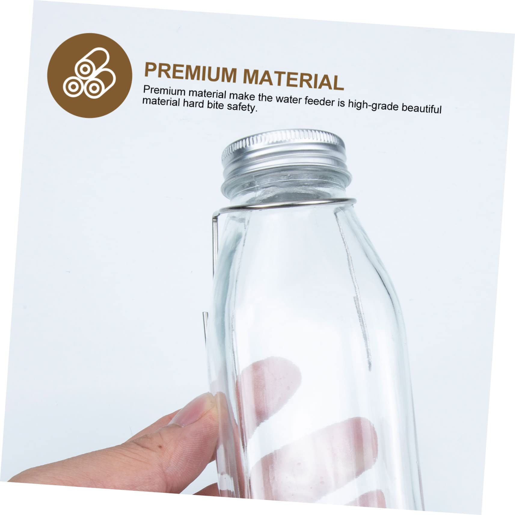Hasenflasche 350ml Hängend mit Haken aus Glas und Edelstahl