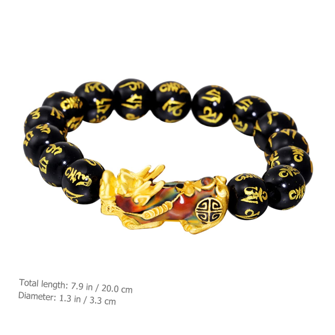 2 Piezas Pulsera Para Hombres Embutidoras De Medias Navidad Para Hombre Pulsera De La Suerte Feng Shui Encanto Cuentas Doradas Masculino Porcelana Aleación