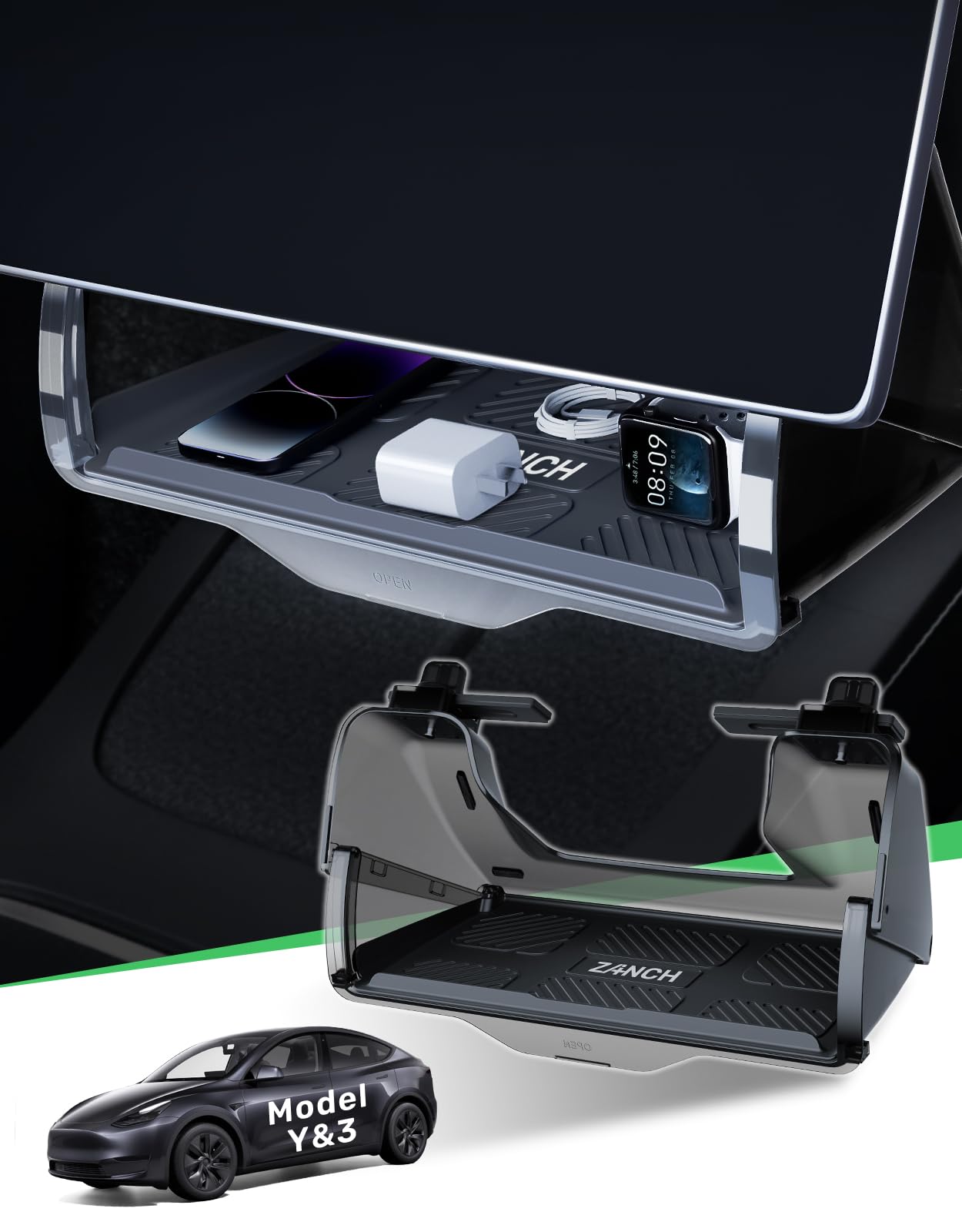 Amazon.com: Zanch Tesla Model Y Juniper Under Screen Storage