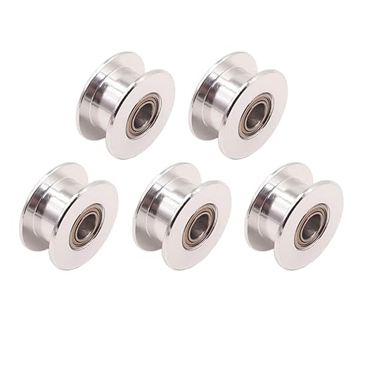 WINSINN GT2 Idler Pulley - 20 Toothless, 5mm Bore, for 6mm Width Timing Belt, Aluminum - Ideal for 3D Printers, CNC Machines (5-Pack)