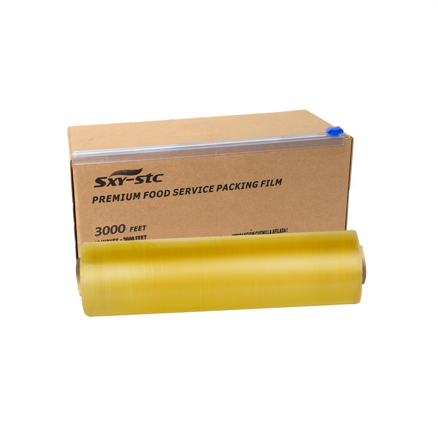 Lot de 2 emballages en plastique de qualité supérieure pour service alimentaire, 30,5 cm x 900 m, avec cutter coulissant