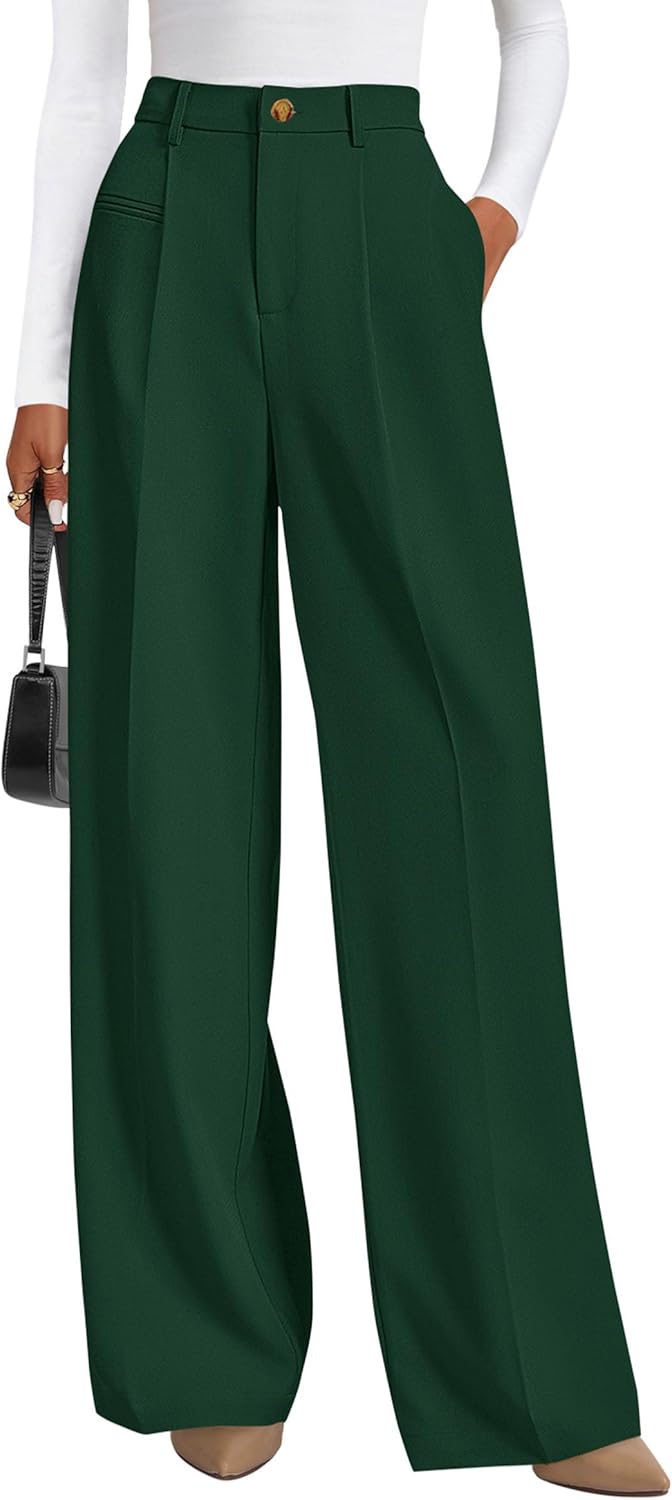 PRETTYGARDEN Womens Wide Leg Dress Pants 2026 Business Casual Flowy Work Palazzo Pants High Waisted Slacks Trousers