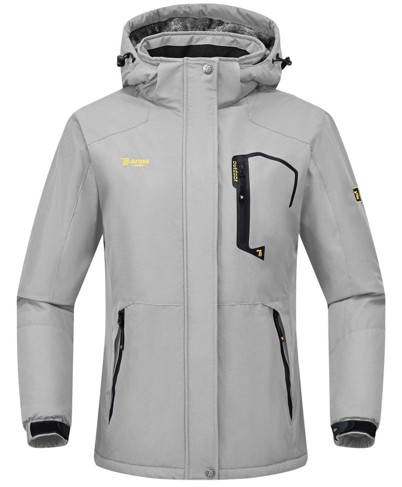 Rdruko Skijacke Damen Warme Winterjacke Gefüttert Verdickt Softshelljacke Wasserdicht Snowboardjacke Atmungsaktiv mit Abtrennbarer Kapuze