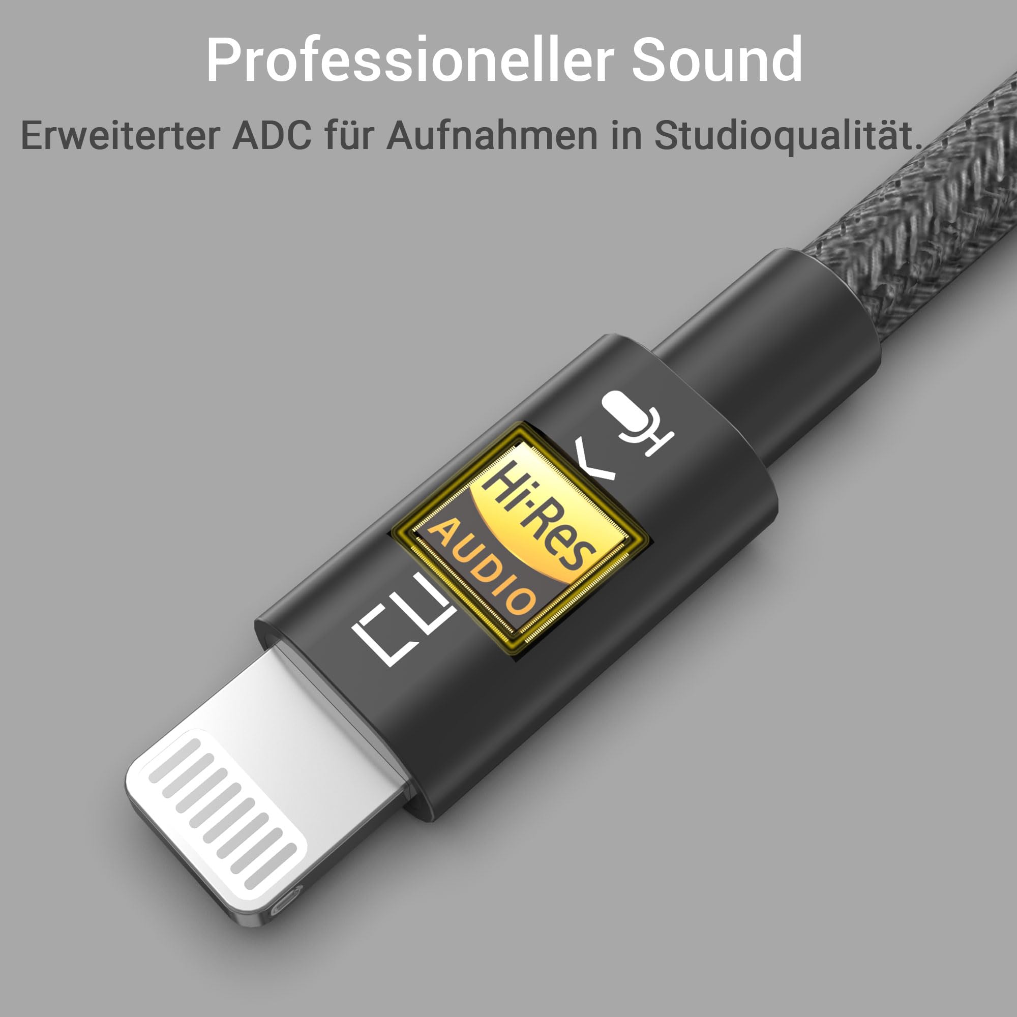 Cubilux XLR Buchse auf Lightning Mikrofonkabel für Aufnahme und Karaoke, geflochtenes Kabel für iPhone 14/13/12 Pro Max, iPad 9/8/7, iPod, 2 m