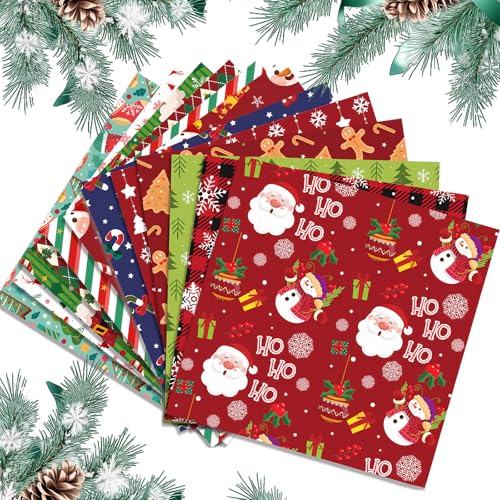 Tadpolez 24 hojas de papel para scrapbooking navideño de doble cara, 30 x 30 cm, 12 diseños para origami, tarjetas, diarios, envoltorios de regalos y papel decorativo navideño