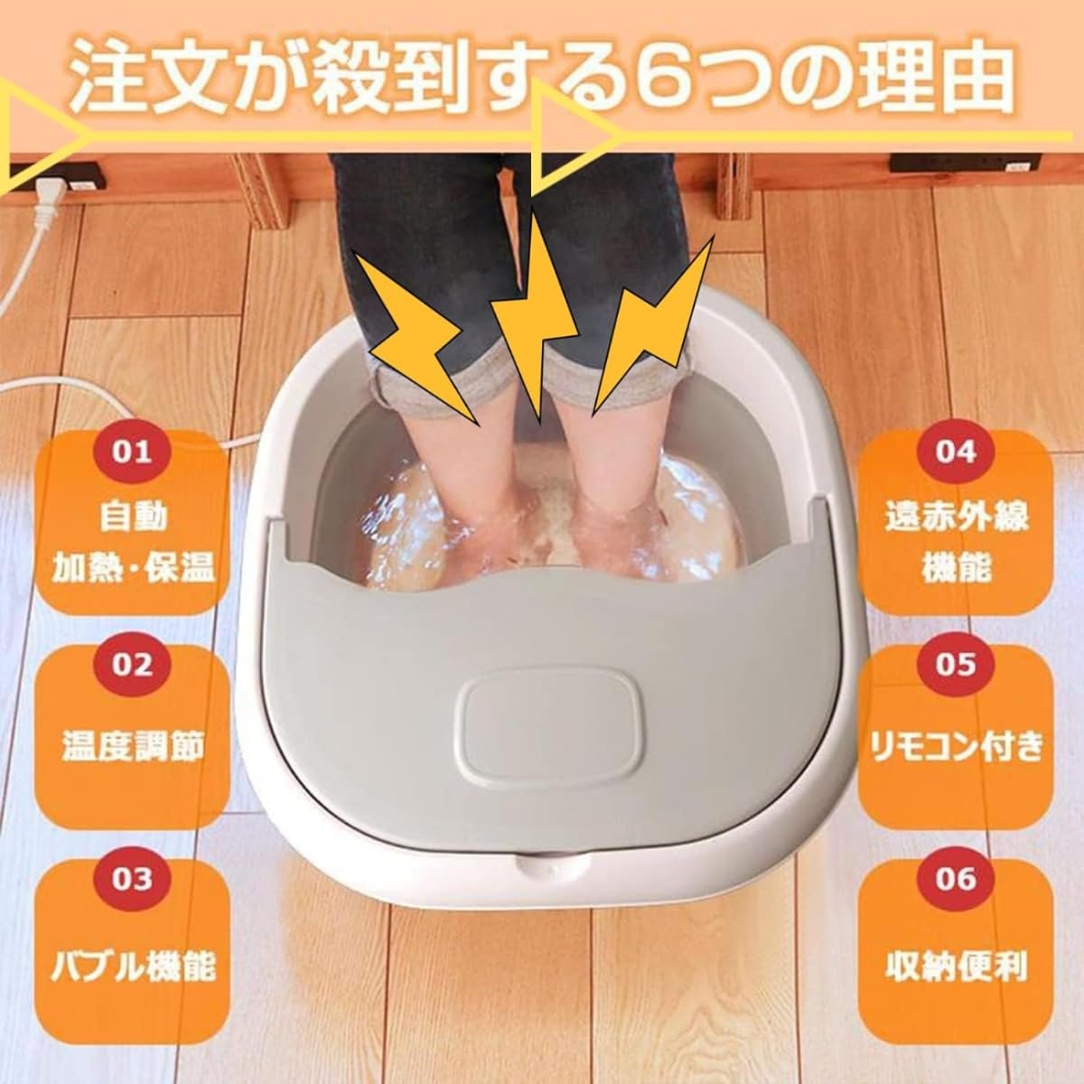 Amazon.co.jp: Geyaziu 電気足湯 足湯 自動 47℃ 保温 暖房機能 自動