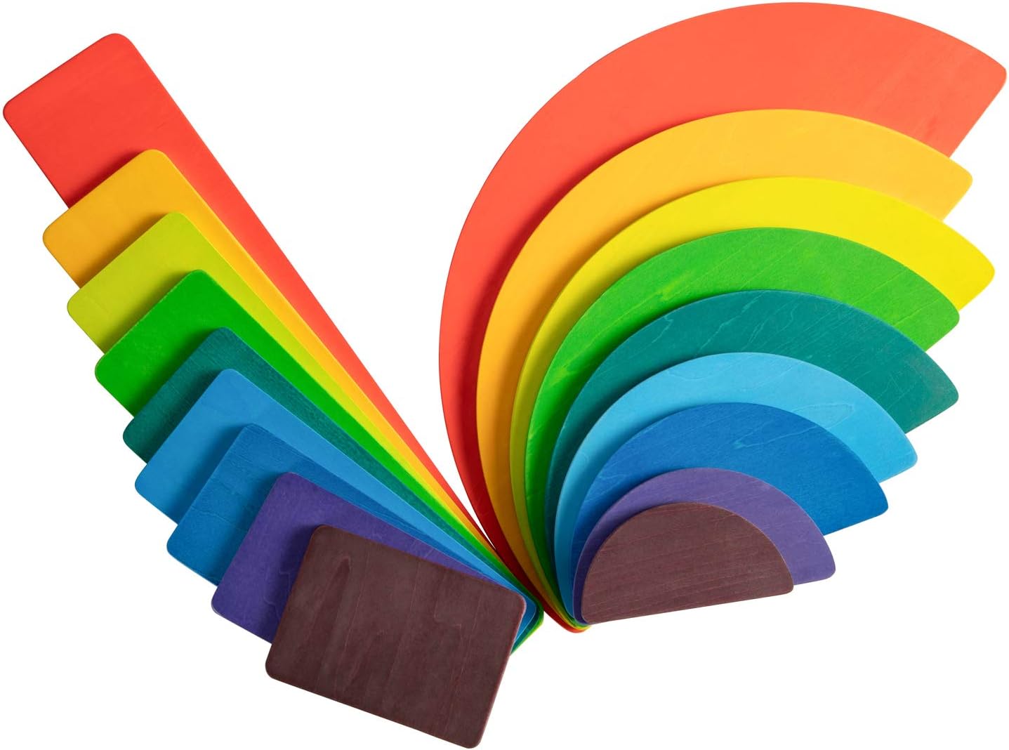MerryHeart Wooden Rainbow Semicircle Stacker Toys, 11Pcs Semicircle Rainbow Stacking Puzzle, Rainbow Building Blocks Board Set for Kids, Learning Creative Thinking Toys : Toys & Games
