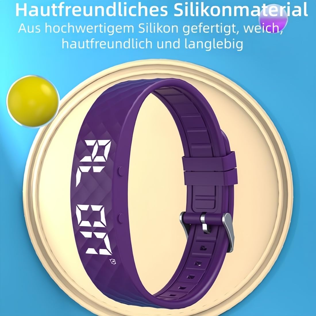 2026 Vibrationswecker - Nie Wieder Verschlafen, Vibroband Pro Wecker mit 8 Vibration Modell, Wasserdicht & Multifunktional Vibrationswecker Armband für Den Perfekten Aufwachmoment(Schwarz)